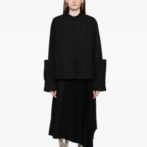 Jil Sander Women Stand Collar Shirt Black 36